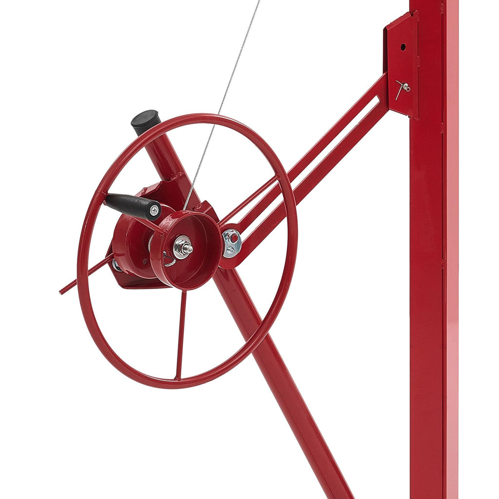 16ft Drywall Lift, Heavy-Duty 150 lbs Sheetrock Hoist with Adjustable Telescoping Arm, Lockable Wheels, Drywall Lifter Panel Jack Hoist Tools Ideal for Ceiling & Wall Installation (Red) 150 lbs Weig