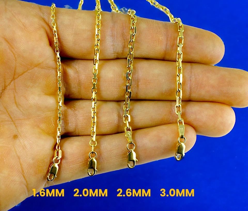 14K Yellow Gold SOLID Rolo Cable Necklace Bracelet Chain 1.5mm-7.5mm 7"-30" | MADE IN ITALY
