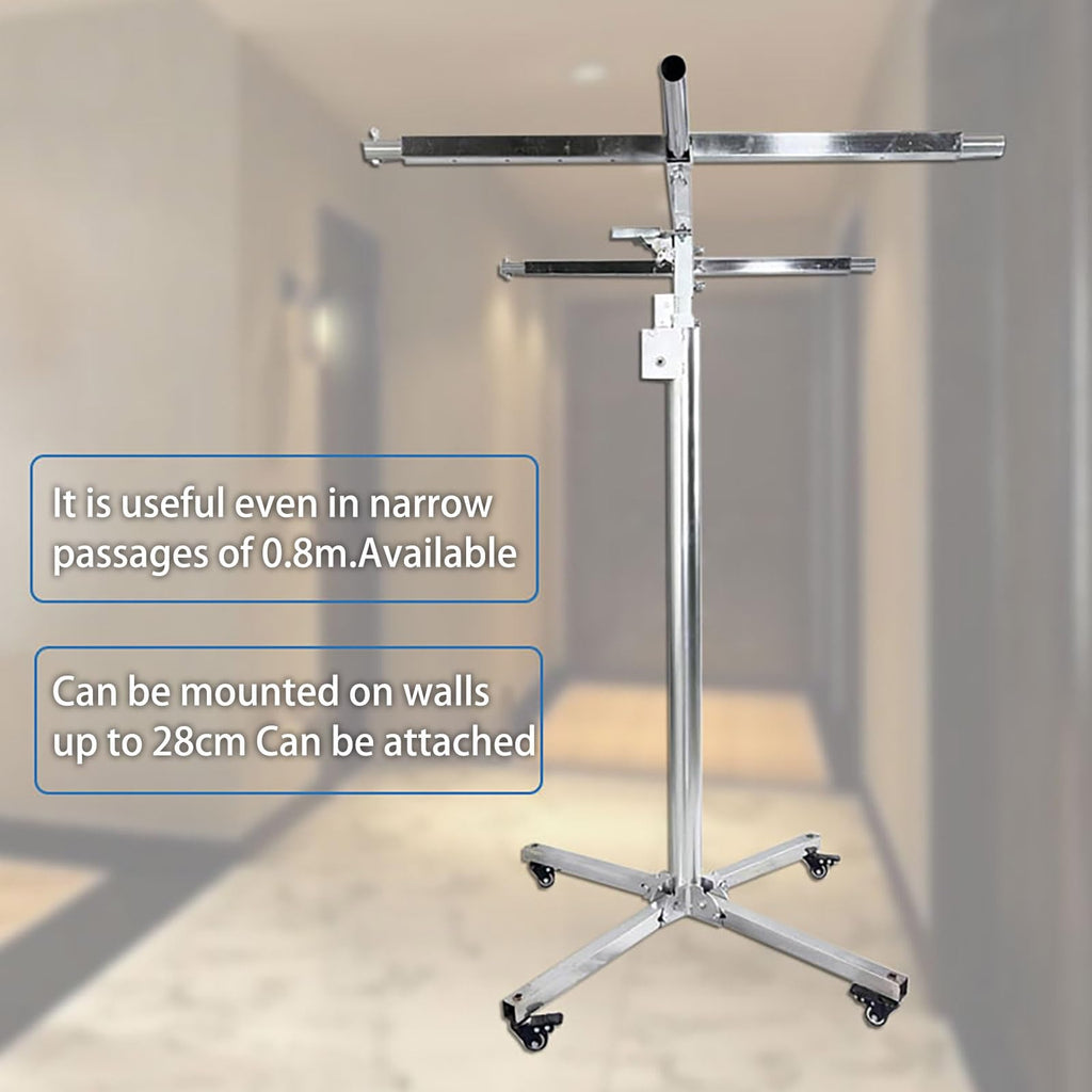 FORRTY Plaster Board Lifter PortableDrywall Lift Panel Hoist Construction Tools Sheetrock Drywall Panel Lifter Level Bracket Lockable Wheels(3.2m)