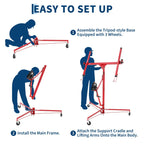 11FT Drywall Lift, Heavy Duty Sheetrock Hoist, Adjustable Height 150 LBS Capacity for Ceiling Wall Installation,Red