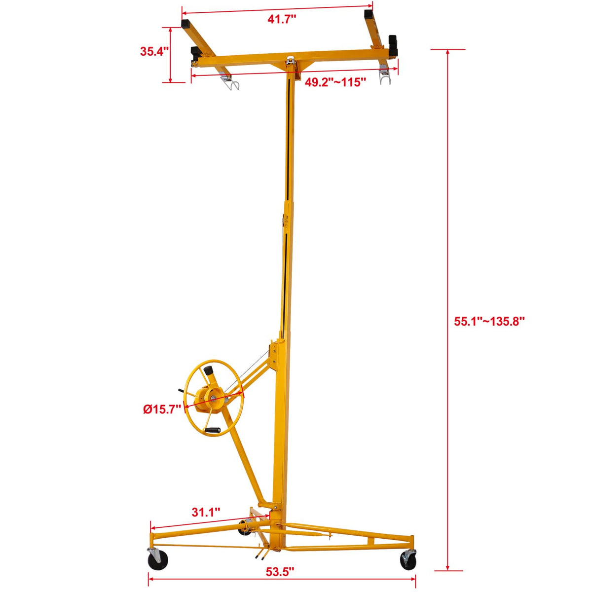 Drywall Lift Panel - 11' Drywall Hoist Jack Lifter - Heavy Duty Drywall Dolly | One Person Operation | Easy Assembly