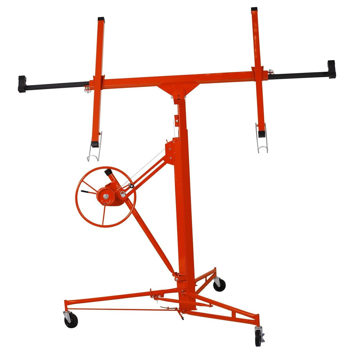 Drywall Lift 11FT, 150LBS Hoist with Adjustable Arm & Wheels (Red)