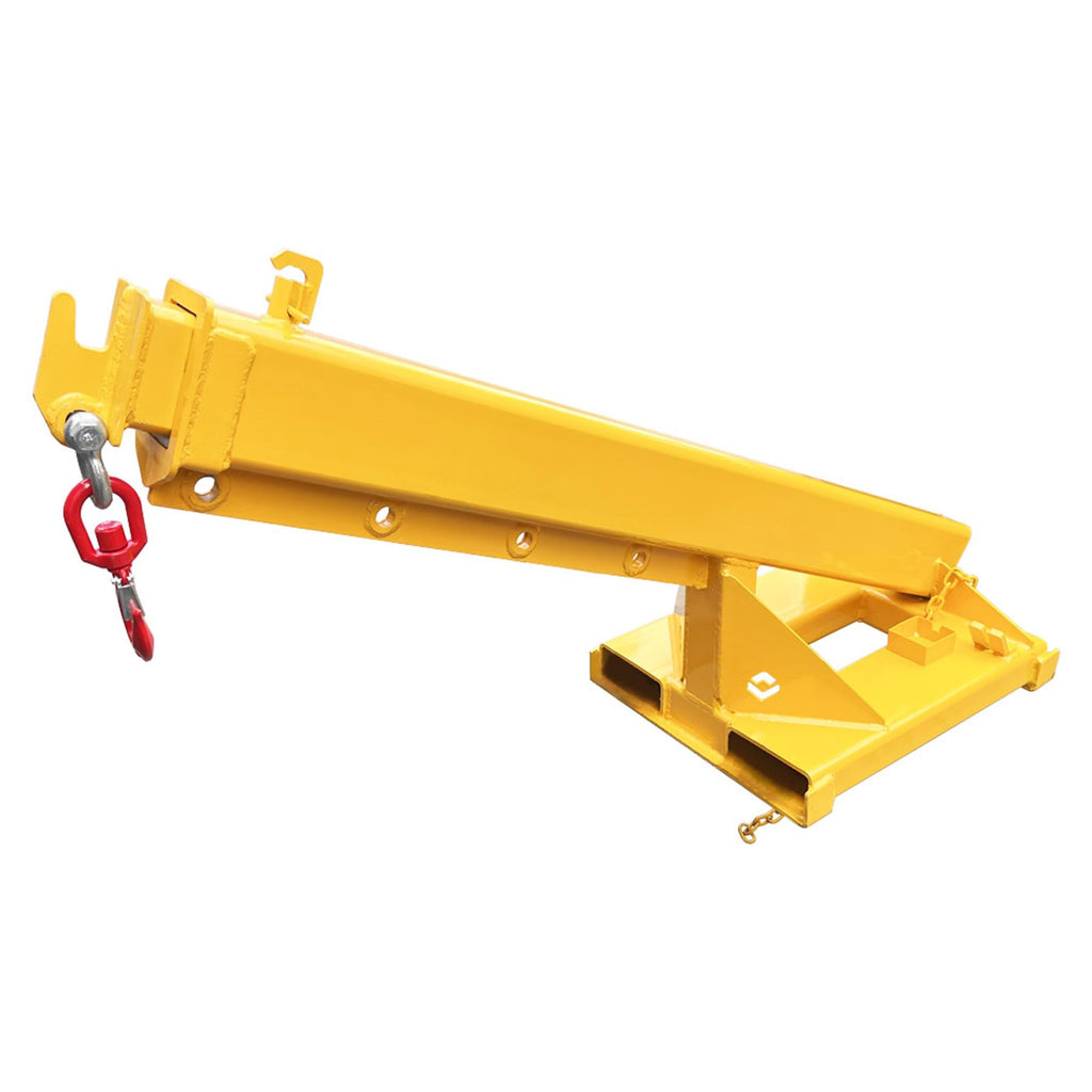Adjustable Forklift Jib Boom Crane Forklift Mobile Crane, Fork Mounted Telescoping Crane Jib Boom for Warehouse or Factories, Adjustable Boom 63"-98", 4400 LB/ 2T Capacity