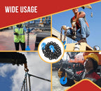 Mytee Products 2 Pack 3/8" x 10' G100 High Grade Transportation Chain w/Grab Hooks, 8800 lbs WLL