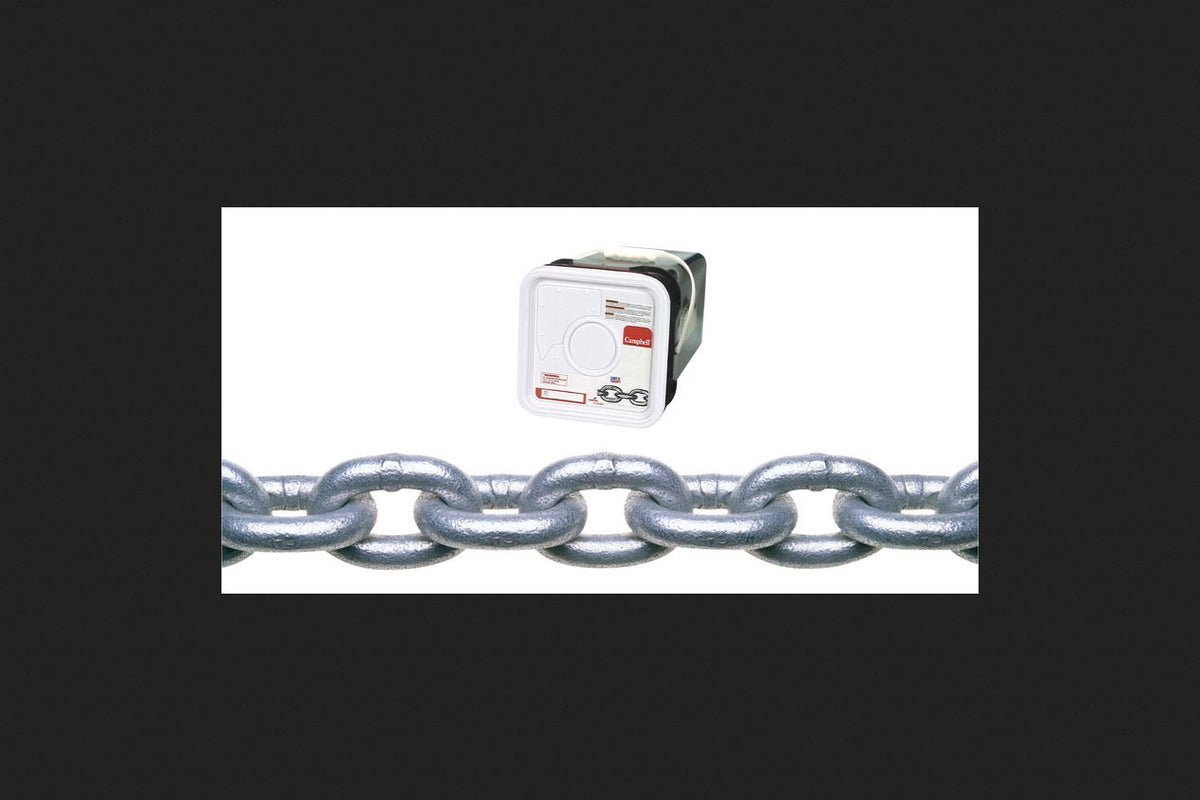 Campbell 0143336 3/16" X 150' Galvanized Proof Coil Chain Square Pail
