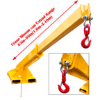 3T/6600LB Adjustable Forklift Jib Boom Crane Attachment, 63-98in Forklift Telescopic Lifting Arm, Mobile Crane with One Hook for Forklifts, Heavy-Duty Towing & Handling Equipment