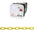 Campbell PD0143426 System 3 Grade 30 Low Carbon Steel Proof Coil Chain in Square Pail, Yellow Polycoated, 1/4" Trade, 0.26" Diameter, 75' Length, 1300 lbs Load Capacity