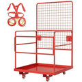 43"X45" Forklift Safety Cage, 1800Lbs Heavy-Duty Forklift Work Platform with Safety Harness,Wheels & Lock, Collapsible Lift Basket for Lifting Loader