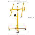 Drywall Lift Panel Hoist, 13 Ft Height Capacity, 150 lbs Load, 4x16 Ft Max Sheet Size, Rolling Construction Lift with Locking Casters One-Person Operation Drywall Jack for Ceiling Installation, Yellow