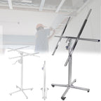 Adjustable Drywall Jack Lift for Ceiling, Stainless Steel Panel Rolling Hoist, Foldable Sheetrock Lifter for Home Improvement