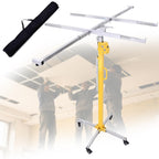 Galvanized Steel Drywall Panel Lift,3m to 5m Extendable Height,50kg Weight Capacity,4 Locking Casters for Stability,Includes Punch Bracket for Precision Ceiling Installation,DIY & Contractor,4m