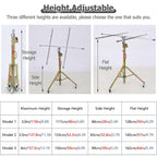 Heavy Duty Drywall Lift Lifter Plaster Board Panel Hoist Jack Tool 80kg Lifting Capacity, Plasterboard Panel Sheet Crane with Lockable Universal Wheels,3m