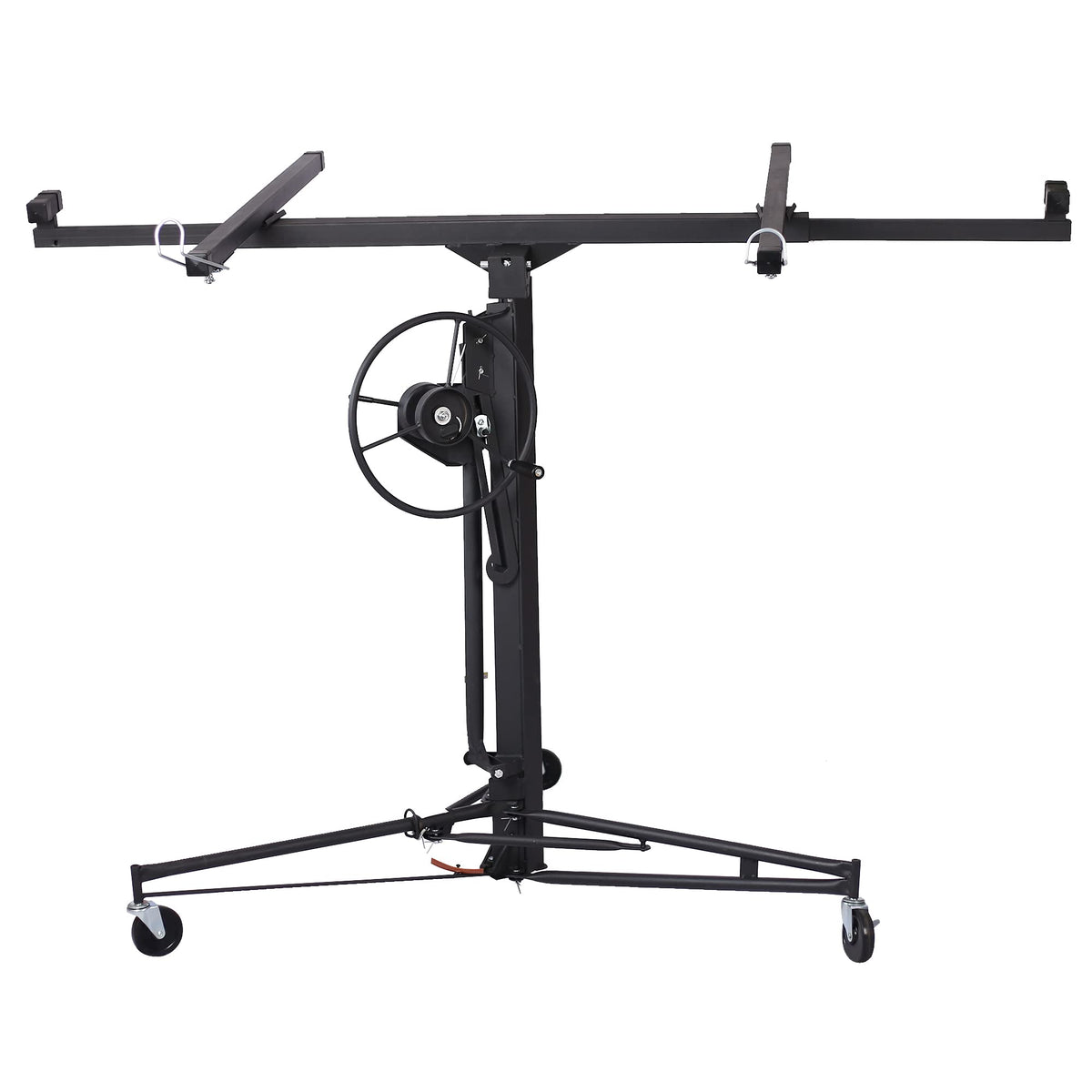 13FT Drywall Lift Sheetrock Lift, 150LBS Capacity, Drywall Lift Panel Hoist with Telescopic Arm, Drywall Jack Lift with 3 Lockable Wheels for Home Improvement Classic, 4'x16' Panel Size, Black