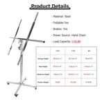 JYHHCYS Sheet Rock Tools for Drywall, Heavy Duty Drywall Panel Hoist for Home Improvement, 360° Adjustable Foldable Steel Panel Lifter with Telescopic Arm, Locking Wheels(Max H 10.5ft/3.2m+Wheels)