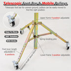 Commercial Drywall Lifter, Heavy Duty Drywall Lifter, House Construction Drywall Panel Lifting Jack Tool with 4 Inch Casters Rolling Locking, Suitable for Construction, Industry ()