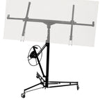 13' Drywall Lift Construction Tool, Rolling Panel Hoist with Adjustable Telescopic Arm, Lockable Caster Wheel Sheetrock Jack Lifter, Black