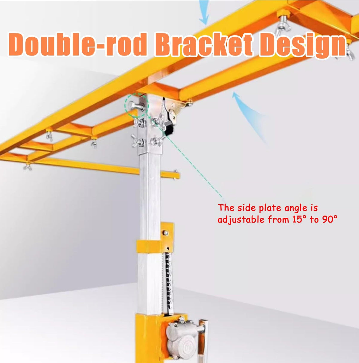 Drywall Lift 12 Ft Board Lifting Assist for Ceiling, Heavy Duty Drywall Panel Hoist Tools with Casters, Portable Plaster Lift Jack Carrier, Sheet Crane Bracket