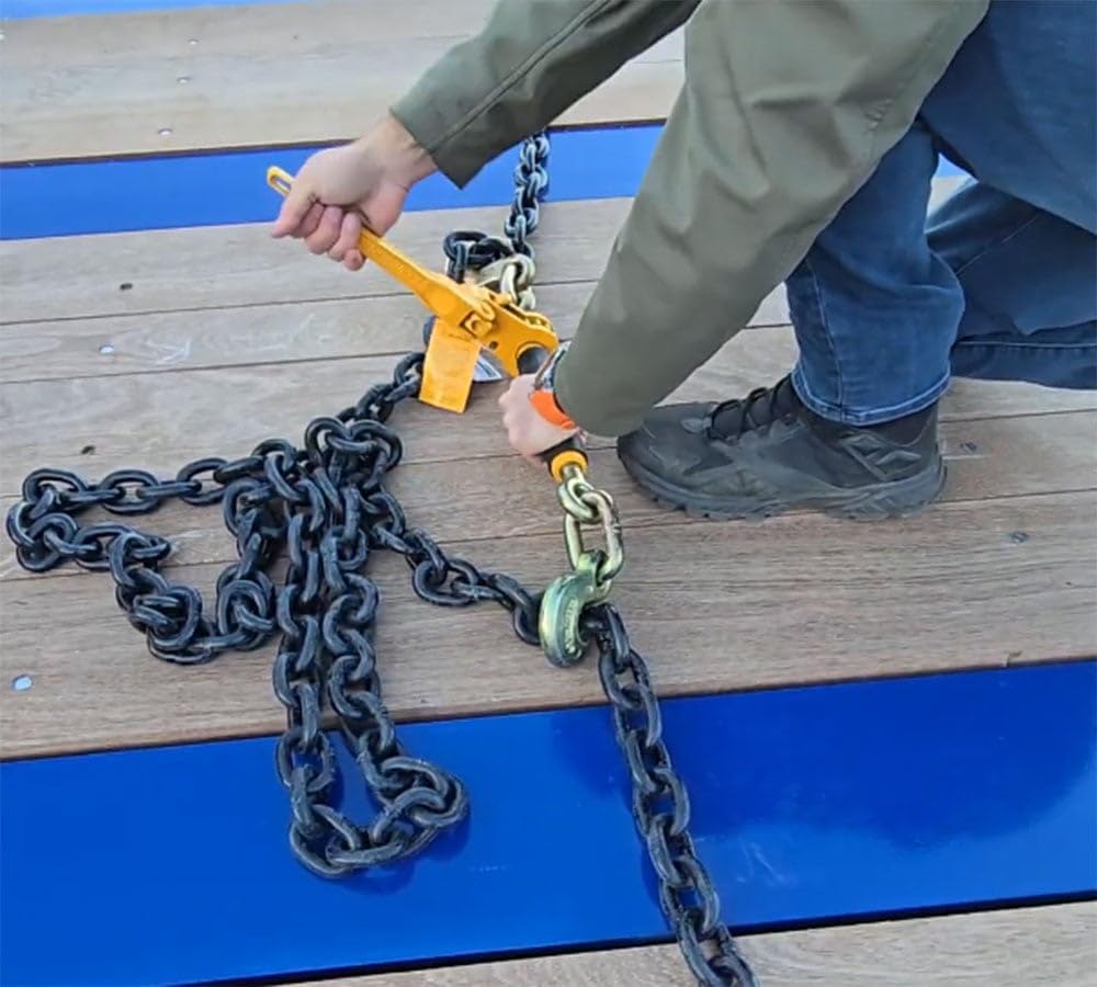 Mytee Products 2 Pack 3/8" x 10' G100 High Grade Transportation Chain w/Grab Hooks, 8800 lbs WLL