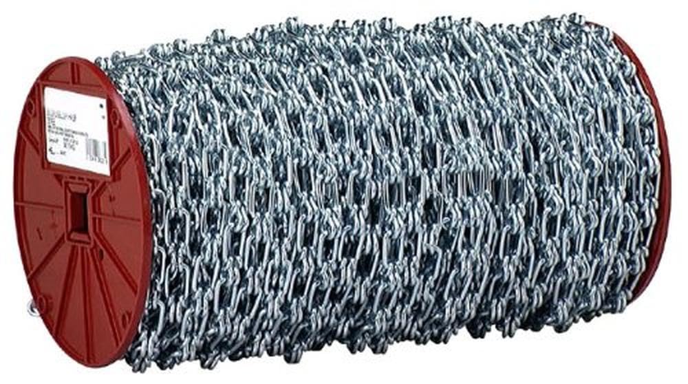 Campbell 0744037 Low Carbon Steel Lock Link Single Loop Chain, Wrapped, on Reel, Galvanized, 4/0 Trade, 0.16" Diameter, 100' Length, 485 lb. Load Capacity