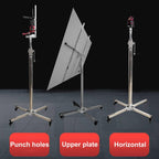 Drywall Lifter Tool, Easy to Move with Casters 3-in-1 Galvanized Steel Pipe Sheetrock Lift Adjustable Telescopic Arm Suitable for Woodworking Construction Tools Residential Commercial(3.7M)