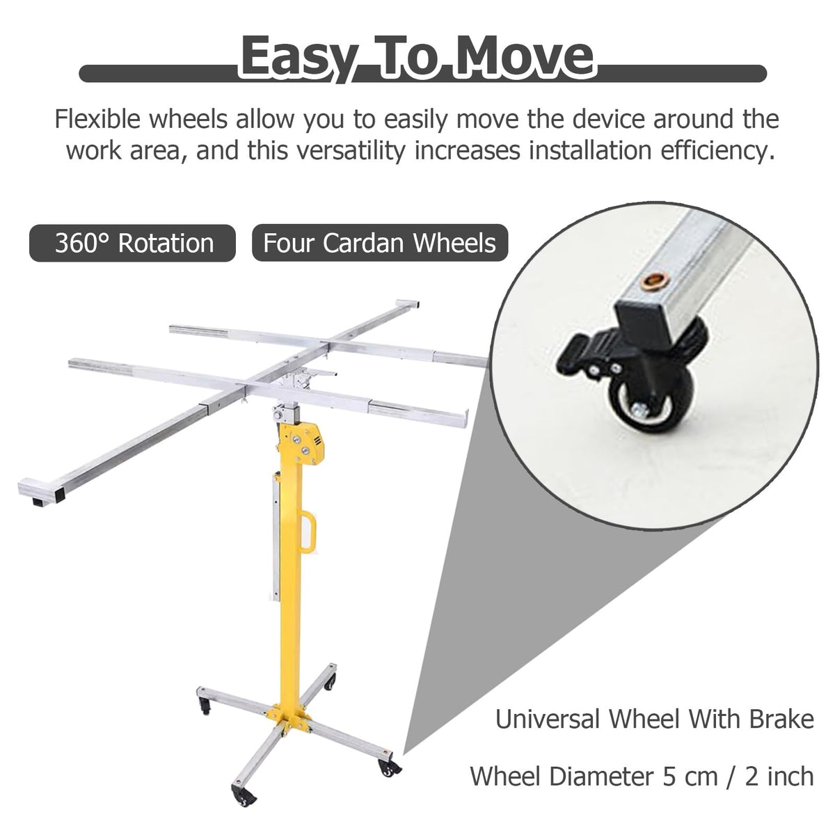Drywall Hoist Plasterboard Lifter, Portable Three In One Drywall Lift with Rolling Caster Wheels, Steel Sheetrock Lift Drywall Lift Manual And Electric Dual Purpose(Max Height 4.5m/177.7in/14.7ft)