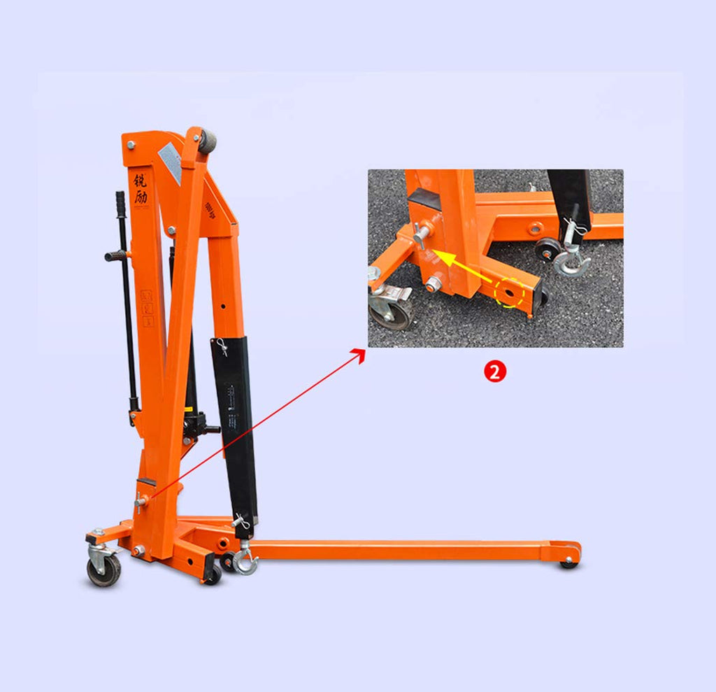 Mobile Single-arm Lift Multi-Function Folding Crane Heavy-Duty Hydraulic Lifting Crane Hanger 1100/2200 / 4400lb (Load 1100lb)