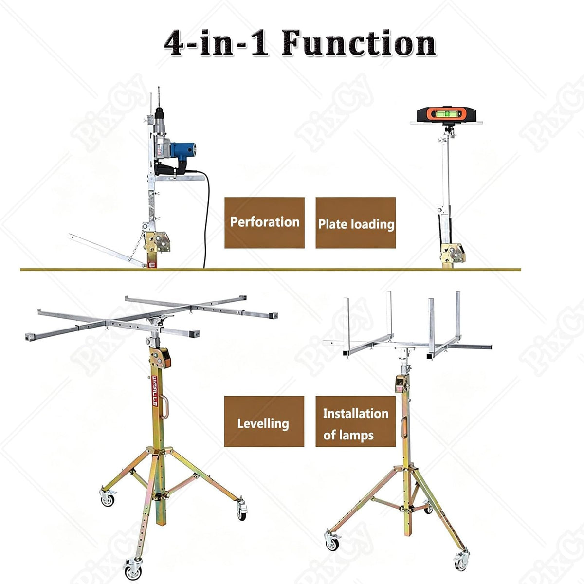 Drywall Panel Hoist,80kg Plasterboard Lifter for Ceiling Installation 3.5m