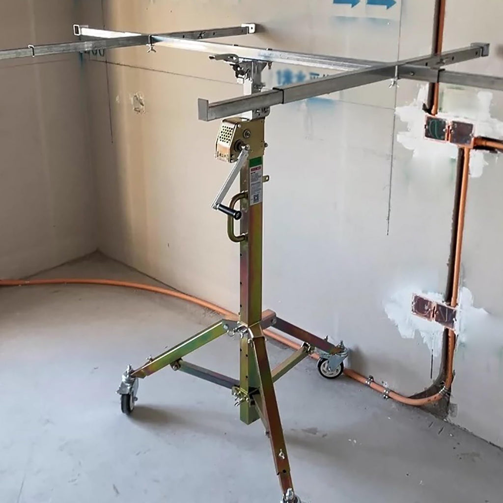One-Person Operation Drywall Jack Lift - Steel Stable Drywall Lift Panel Hoist w/Adjustable Telescopic Arm - Heavy Duty Sheetrock Lift for Commercial & Home Use - Easy Assembly(Model 1 max H 3.0m/9.8f