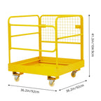 GarveeTech Forklift Safety Cage, 36 in x36 in inch Heavy Duty Collapsible Forklift Work Platform,1200 LBS Capacity with 4 Universal Wheels, for Most Aerial Jobs