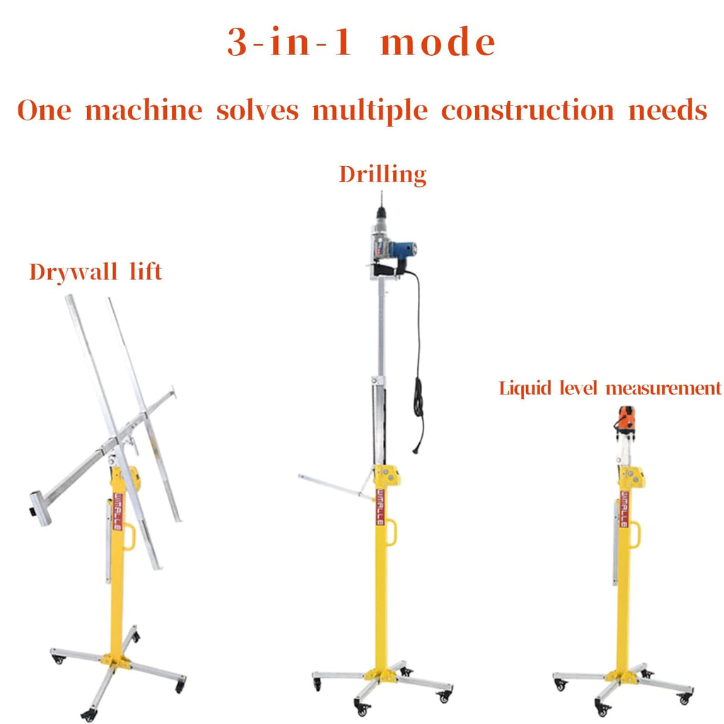 4M Drywall Lift, Manual Electric Dual Power Sheetrock Jack for Ceiling Walls, Stable Panel Lifter with Smooth Height Adjustment, Labor Saving Construction Tool for Contractors