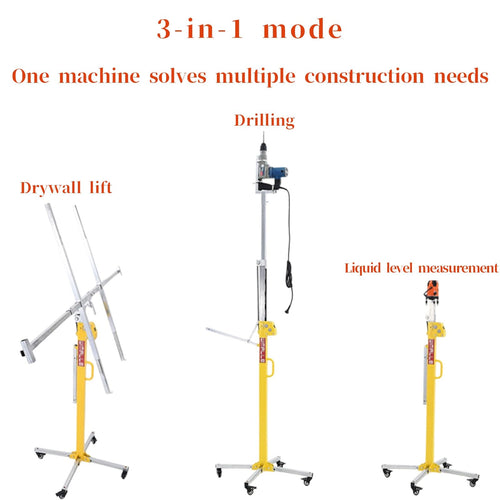 4M Drywall Lift, Manual Electric Dual Power Sheetrock Jack for Ceiling Walls, Stable Panel Lifter with Smooth Height Adjustment, Labor Saving Construction Tool for Contractors