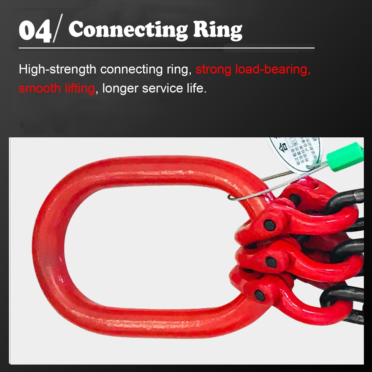 Customizable G80 Mn-Steel Lifting Chains, 3 Ton Capacity, Heavy Duty Durable Chains for Warehouse, Factory & Engine Lifting - Standard Marking, Perfect for Heavy Equipment