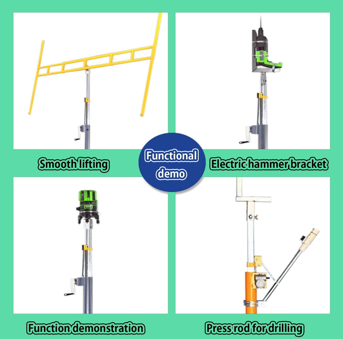 Drywall Lift Sheetrock Lift, Sheetrock Lift Drywall Lift, Drywall Lift Panel Hoist with Telescopic Arm, Four in One Multi-Function, Drywall Lifter for Home Lmprovement(3.2M)