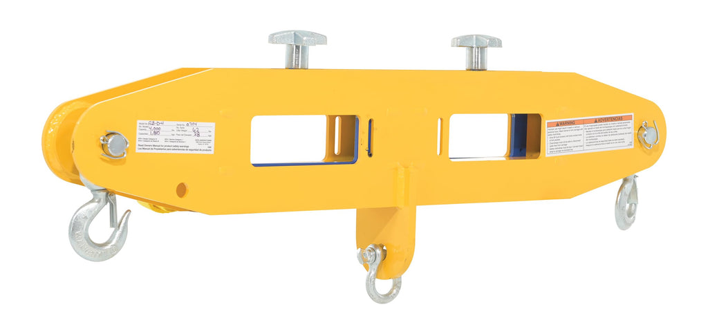 Vestil FLB-D-4 Steel Forklift Lifting Beam 40 in. x 4-7/8 in. x 17-1/16 in. 4,000 Lb. Capacity Yellow