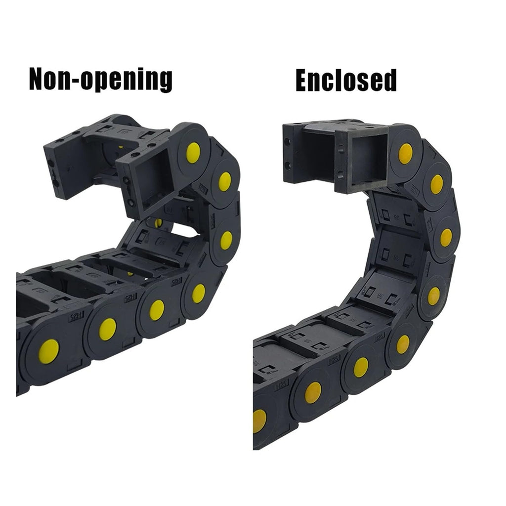 25x25 25x38 25x50 25x57 25x70 25x77 25x103mm Nylon Mochine Towline Cable Chain Non-Opening Enclosed Drag Chain L1m for CNC