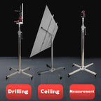 Three in One Drywall Lift Sheetrock Lift with Electric Hammer Bracket, Rolling Caster Wheels Lockable Construction Tools Mobile Installation Brackets(3M)
