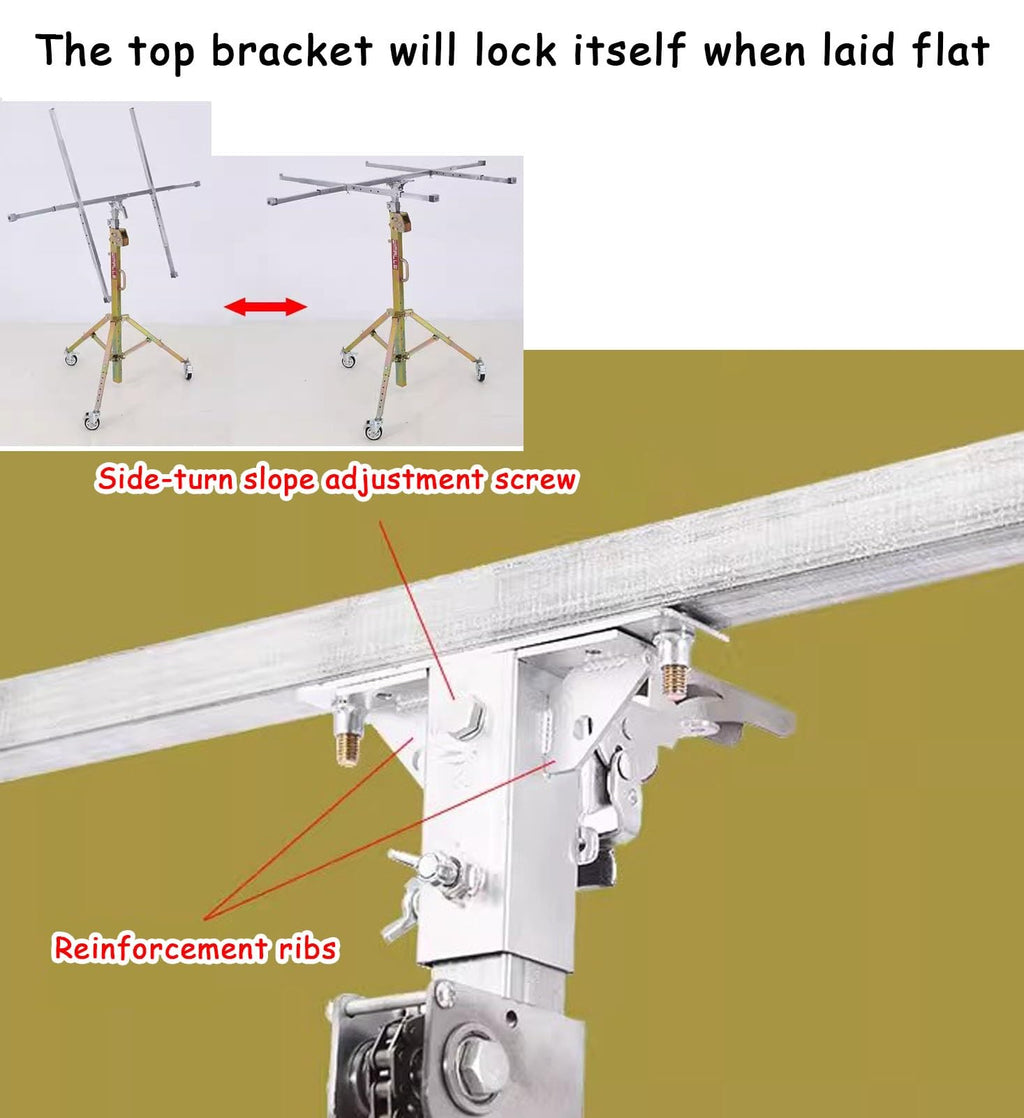 Drywall Lift Heavy Duty Sheetrock Lifters for Drywall, 10/11.5 Ft Plasterboard Lifter Panel Hoist with Lockable Wheels, Commercial Sheet Lift Assist Tool(3.0 m(10ft))