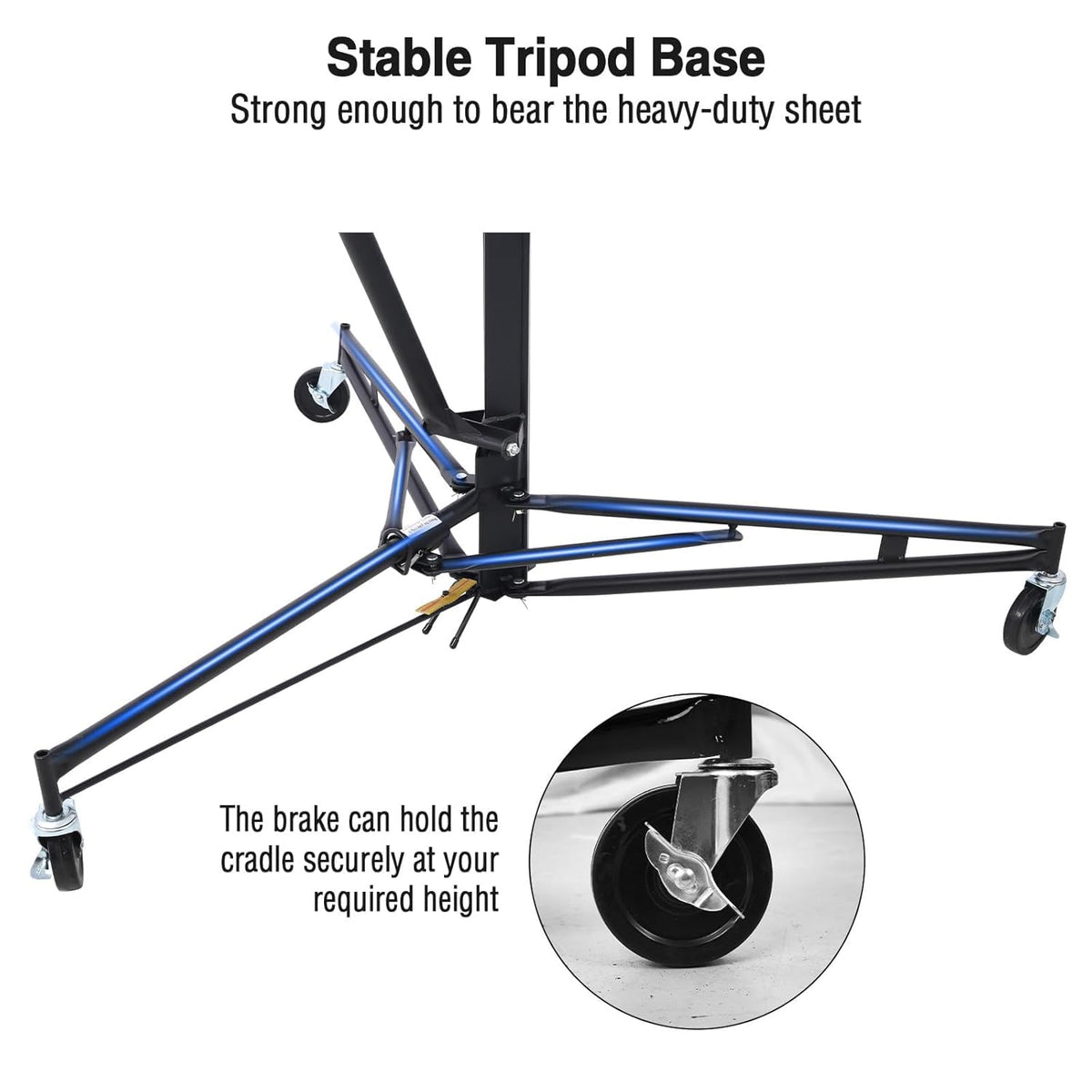 Drywall Lift 11FT – Drywall Lifter Panel Jack, 150LBS Heavy Duty Sheetrock Hoist with 360° Adjustable Telescopic Arm & Wheels (Black)