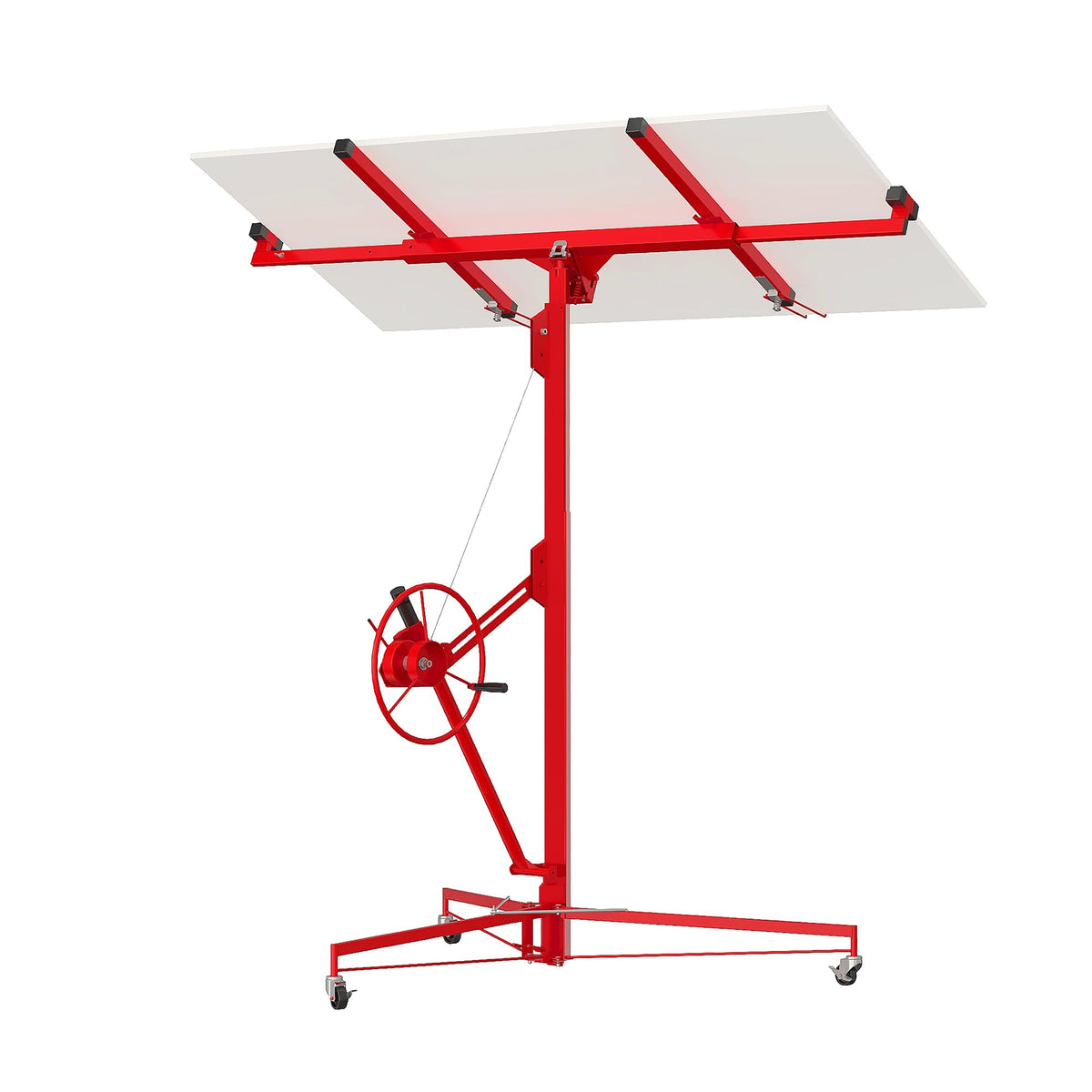16 Ft Drywall Lift, 150 LBS Drywall Rolling Lifter with 360° Adjustable Telescopic Arm, Locking Wheels, Sheetrock Lift for Construction & Home Improvement