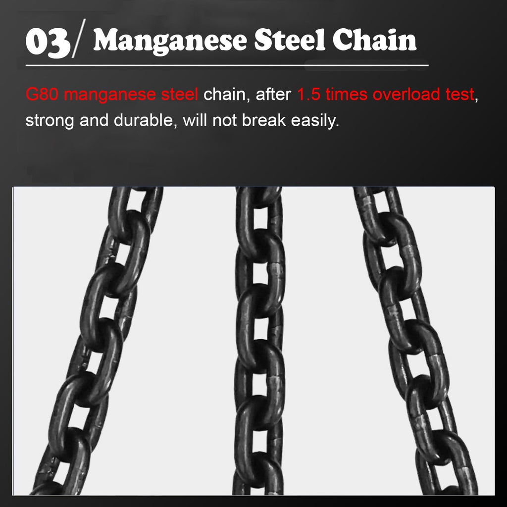 Customizable G80 Mn-Steel Lifting Chains, 3 Ton Capacity, Heavy Duty Durable Chains for Warehouse, Factory & Engine Lifting - Standard Marking, Perfect for Heavy Equipment