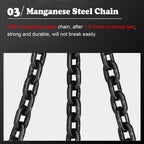 Customizable G80 Mn-Steel Lifting Chains, 3 Ton Capacity, Heavy Duty Durable Chains for Warehouse, Factory & Engine Lifting - Standard Marking, Perfect for Heavy Equipment
