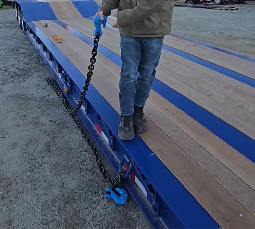 Mytee Products 2 Pack 3/8" x 10' G100 High Grade Transportation Chain w/Grab Hooks, 8800 lbs WLL