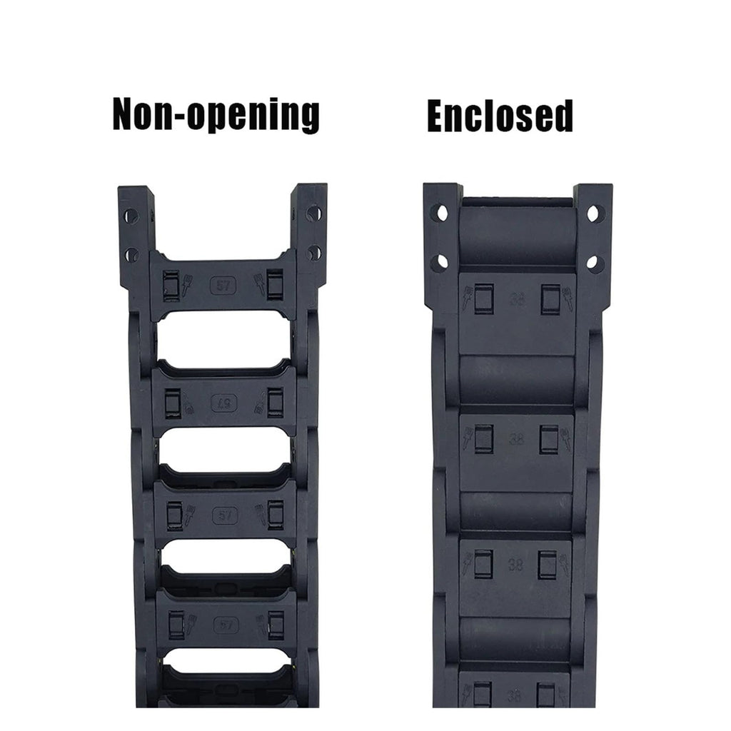 25x25 25x38 25x50 25x57 25x70 25x77 25x103mm Nylon Mochine Towline Cable Chain Non-Opening Enclosed Drag Chain L1m for CNC