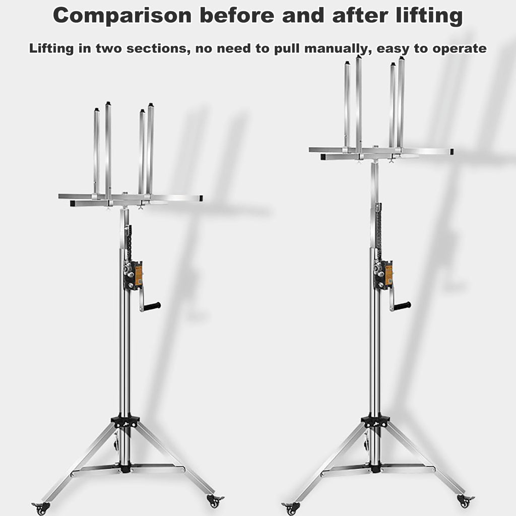 Sheetrock Lift Drywall Lift, Adjustable Telescopic Arm with Lockable Casters High 3.4M/3.7M/4.3M Drywall Jack Easy to Move Made of Galvanized Steel Pipe Stable and Durable(4.3M)