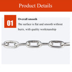 Stainless Steel Link Chain, 304 Stainless Steel Link Proof Coil Chain Heavy Duty Chains for Fence Gate, Garage Doors, Bicycle Security Lock,Diameter 10mm