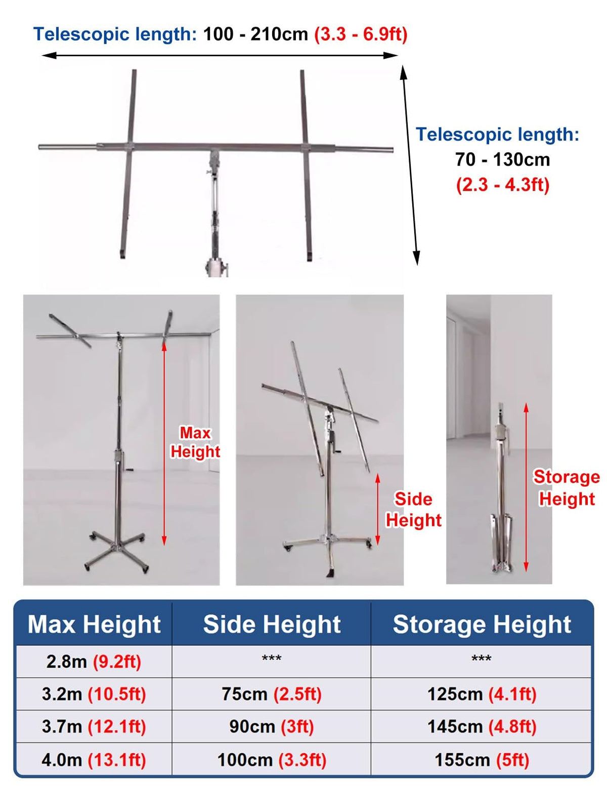 ZIMGOD Drywall Lift Jack Tool for Ceiling Residential, Home Improvement Drywall Lifter Hoist, Commercial Sheetrock Construction Tool, Lockable Plasterboard Hoist(Max Height 2.8m/9.2ft)