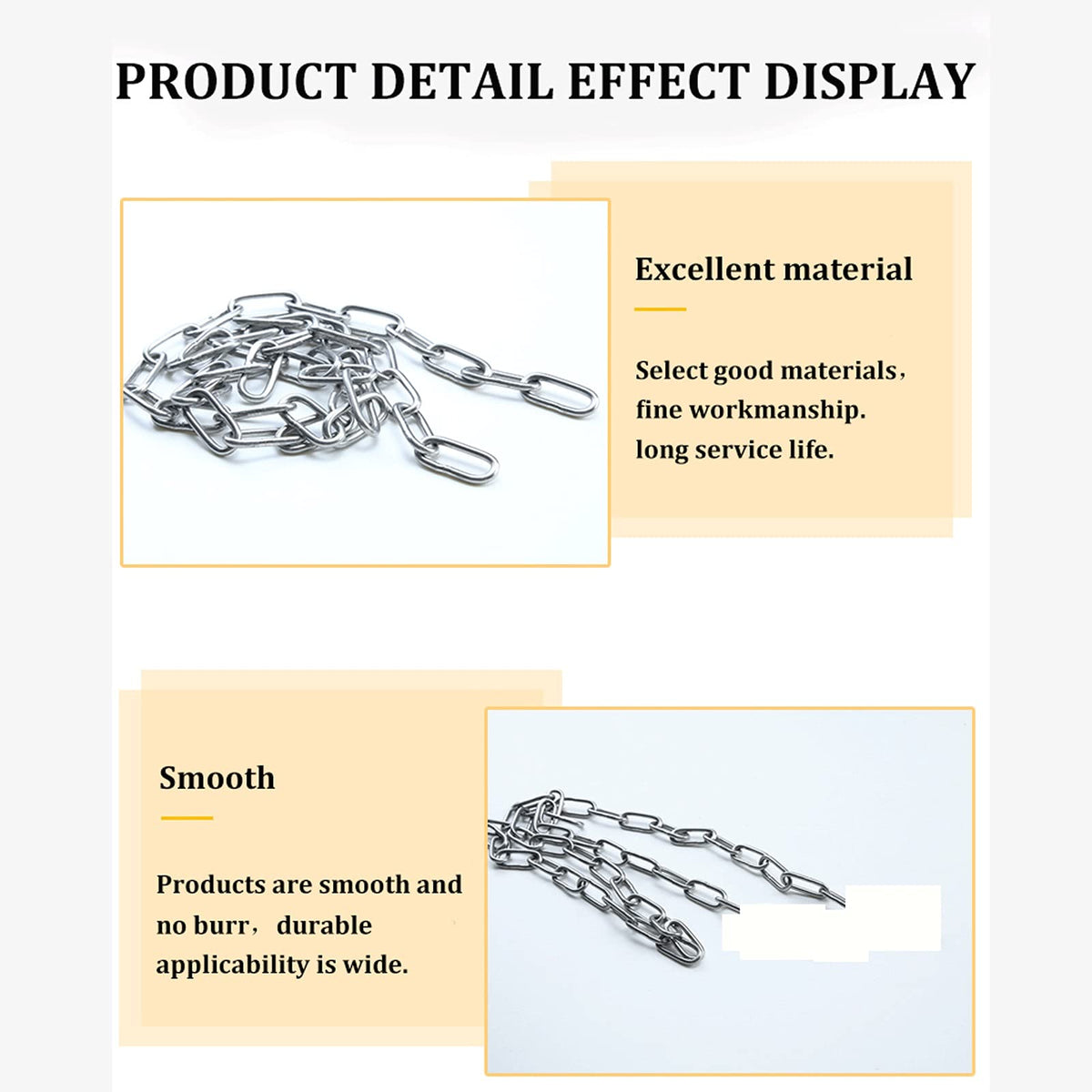 Safety Guardrail Chain, Garden Gate Chain Restrain The Dog Chain Dog Chain( golden Retriever) Stainless Steel Chain Hang Clothes And Quilts Stainless Steel Coiled Chain Anti- theft Door Chain