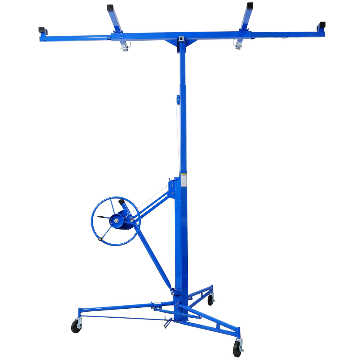 Tidyard Drywall Lift Panel Hoist, 11 ft Adjustable Telescopic Steel Drywall Lifter with Built-in Winch Brake and 360° Rotatable Cradle for Ceiling and Wall Installation