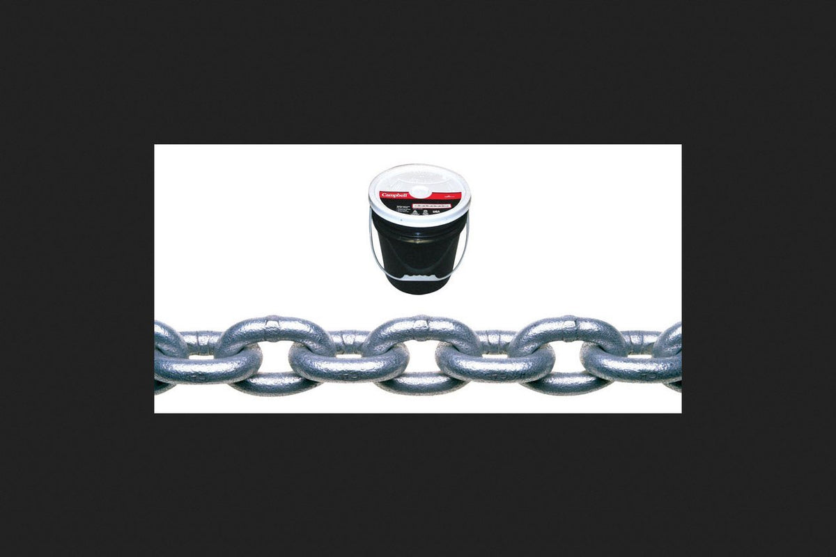 Campbell 0140633 System 3 Grade 30 Low Carbon Steel Proof Coil Chain in Round Pail