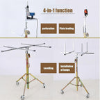 Commercial Drywall Lifter, Heavy Duty Drywall Lifter, House Construction Drywall Panel Lifting Jack Tool with 4 Inch Casters Rolling Locking, Suitable for Construction, Industry ()
